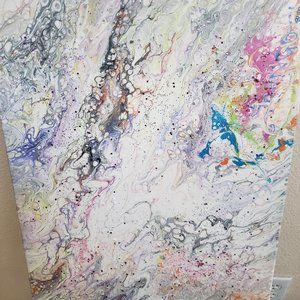 Shango Afterlife Art Collection, multicolor Acrylic painting, 16x20x1"